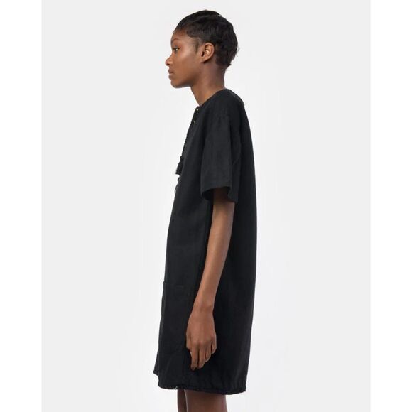 NWOT Ulla Johnson Marcelle Lace Up Cotton-Linen Shift Dress in Jet Black Sz 0 - Picture 3 of 11